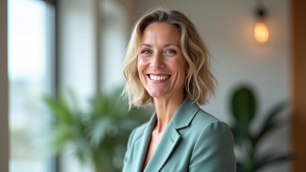 Dr. Alana Reed, founder of Verdant Health Collective, smiling warmly in a bright, modern office.